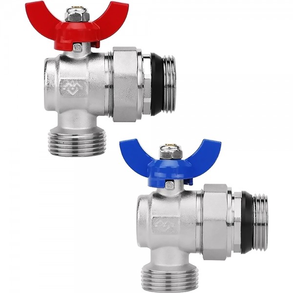 Кран шаровой VARMEGA, НР 1quot;x1quot;, с разъемным соединением, для коллектор. групп, комплект_2 шт