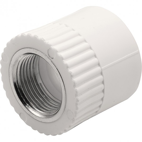 Муфта THERMOLIGHT комбинированная PP-R ВР 32х3/4quot; белый 10/140