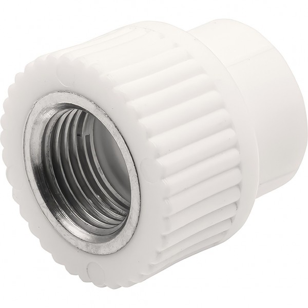 Муфта THERMOLIGHT комбинированная PP-R ВР 20х1/2quot; белый 20/240