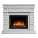 Каминокомплект: Очаг Electrolux EFP/P-2520LS N, портал Bricks 25 камень белый, белая эмаль