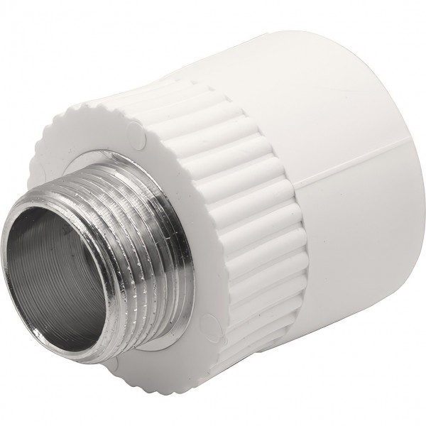 Муфта THERMOLIGHT комбинированная PP-R НР 32х3/4quot; белый 10/130