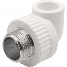 Угольник THERMOLIGHT комбинированный PP-R НР 20х3/4quot; белый (20/140)