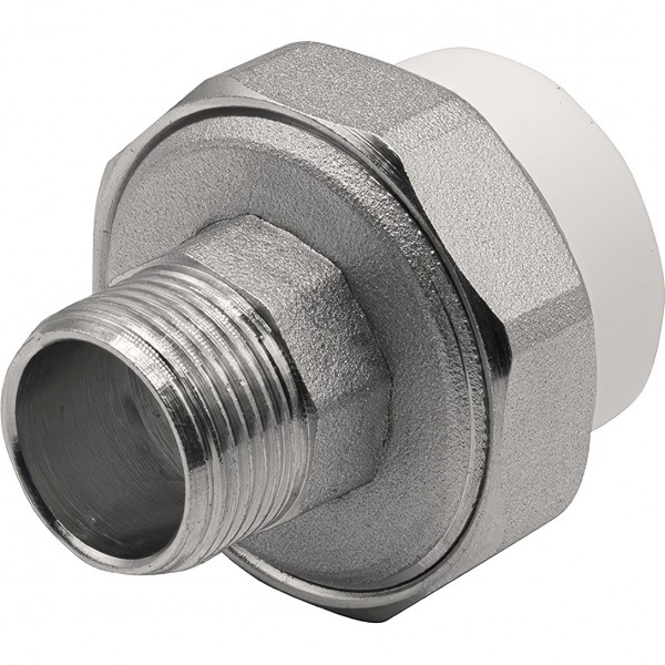 Муфта THERMOLIGHT комбинированная разъемная PP-R НР 32х3/4quot; белый 5/120