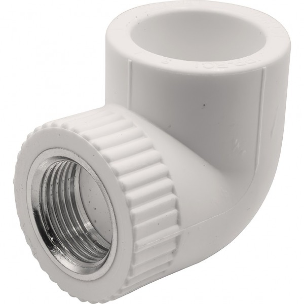 Угольник THERMOLIGHT комбинированный PP-R ВР 32х3/4quot; белый 15/90