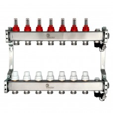 Коллектор Wester нерж. 1quot;-3/4 в сборе с расходомерами на 7 выходов, MUFS7134