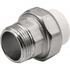 Муфта THERMOLIGHT комбинированная разъемная PP-R НР 20х3/4quot; белый (10/250)