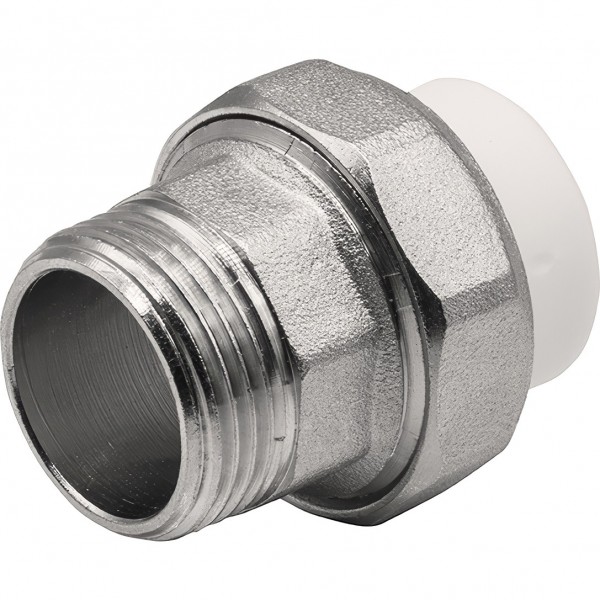 Муфта THERMOLIGHT комбинированная разъемная PP-R НР 20х3/4quot; белый 10/250