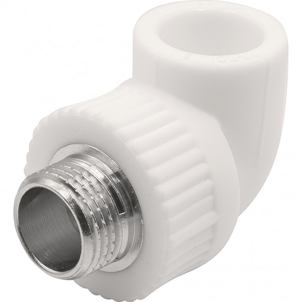 Угольник THERMOLIGHT комбинированный PP-R НР 20х1/2quot; белый 20/120