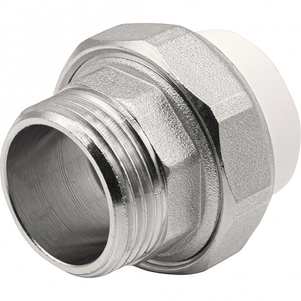 Муфта THERMOLIGHT комбинированная разъемная PP-R НР 25х1quot; белый 10/140