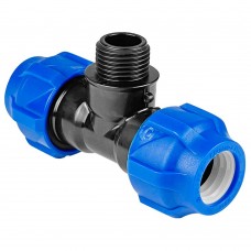 Тройник ПНД компрессионный НР 63*2quot; наружная резьба (VALFEX)) Тройник ПНД компрессионный НР 63*2quot; наружная резьба (VALFEX))