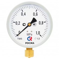 Манометр Росма ТМ-510Р.00 М2 (0-1,0 МПа) G1/2quot; 1.5 (снизу) корпус 100 мм 00000006819