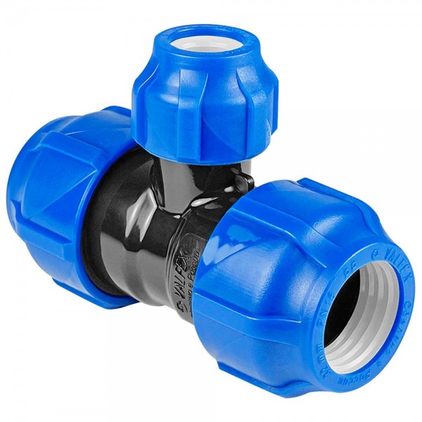 Тройник ПНД переходной компрессионный 25*20*25 мм (VALFEX)