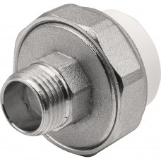 Муфта THERMOLIGHT комбинированная разъемная PP-R НР 25х1/2quot; белый (10/170)