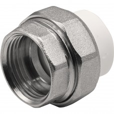 Муфта THERMOLIGHT комбинированная разъемная PP-R ВР 20х3/4quot; белый (10/290)