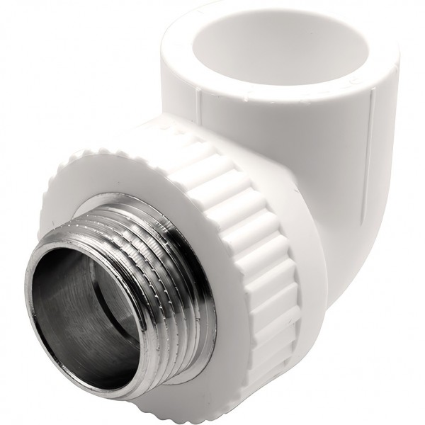 Угольник THERMOLIGHT комбинированный PP-R НР 32х1quot; белый 10/60