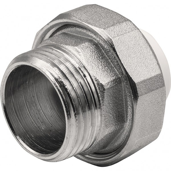 Муфта THERMOLIGHT комбинированная разъемная PP-R НР 20х1quot; белый 10/160