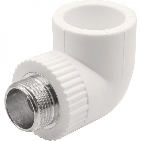 Угольник THERMOLIGHT комбинированный PP-R НР 32х3/4quot; белый 10/80