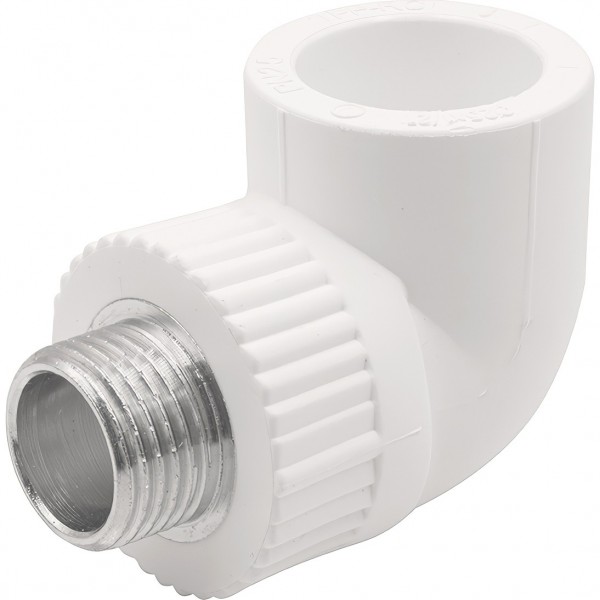 Угольник THERMOLIGHT комбинированный PP-R НР 25х1/2quot; белый 10/120