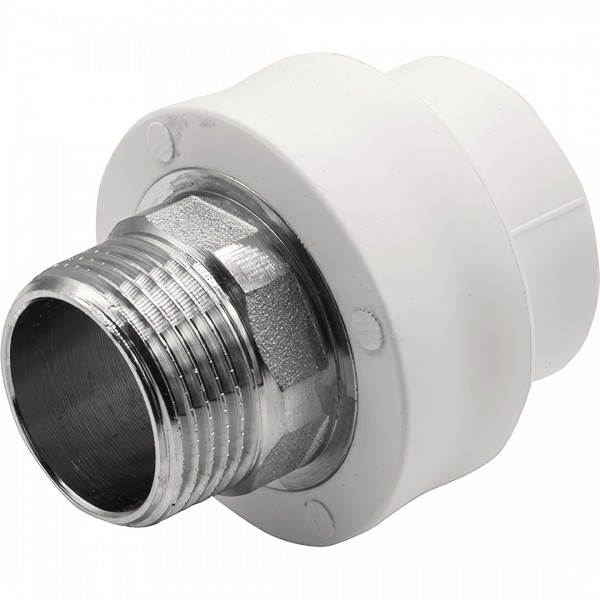 Муфта THERMOLIGHT комбинированная PP-R НР 32х1quot; под ключ белый 10/70