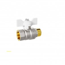 Кран шаровой латунный LD Pride 47.32.В-Н.Б Ду32 Ру25 white (бабочка с бир.)
