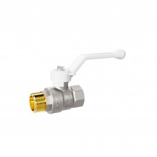 Кран шаровой латунный LD Pride 47.50.В-Н.Р Ду 50 Ру 25 white (рычаг с бир.)
