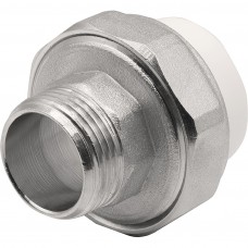 Муфта THERMOLIGHT комбинированная разъемная PP-R НР 25х3/4quot; белый (10/160)