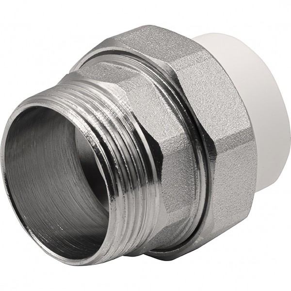 Муфта THERMOLIGHT комбинированная разъемная PP-R НР 32х1 1/4quot; белый 5/80