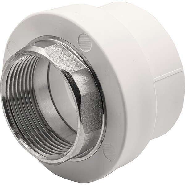 Муфта THERMOLIGHT комбинированная PP-R ВР 50х1 1/2quot; под ключ белый 5/30