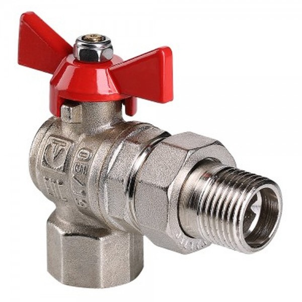 Кран шаровый угловой с накидной гайкой quot;бабочкаquot; ВН ВН НАР 1/2quot; (Valtec VT.228) уп 8 шт