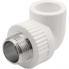 Угольник THERMOLIGHT комбинированный PP-R НР 25х3/4quot; белый (10/110)