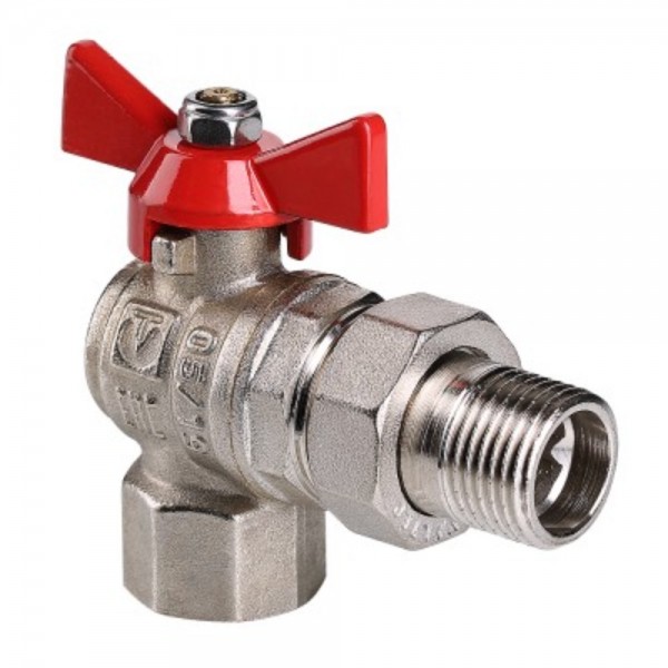Кран шар. Valtec VT.228.N.05 BASE ВН 3/4quot; с американкой бабочка угловой