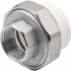 Муфта THERMOLIGHT комбинированная разъемная PP-R ВР 32х3/4quot; белый (5/100)