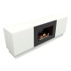 Каминокомплект: Тумба с биокамином Firelight BFP/P-1400L белая+набор керамических дров ель