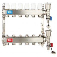 Группа коллект. VIEIR 1quot;х9х3/4quot; без/расходомер, с дренаж. кр, воздухоотвод., нерж. ст VR115-09A