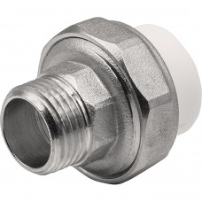 Муфта THERMOLIGHT комбинированная разъемная PP-R НР 20х1/2quot; белый (10/250)