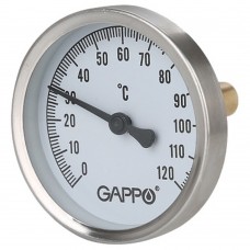 Термометр Gappo биметаллический с погружной гильзой 1/2quot; x 0-120 гр.