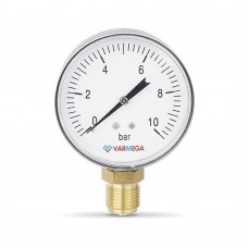 Манометр VARMEGA радиальный 80 мм, 10 бар, 1/2quot;, VMMT10-801004