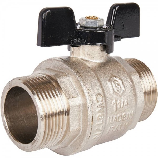 Кран шаровой полнопроходной, НР/НР, ручка бабочка 1 1/4 SVB-0006-000032 STOUT