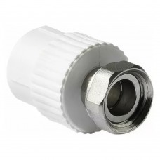 Муфта MeerPlast PPRC 20х1/2 накид. гайка белый (1/10/210) Муфта MeerPlast PPRC 20х1/2 накид. гайка белый (1/10/210)