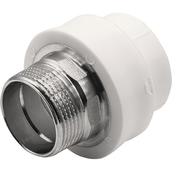 Муфта THERMOLIGHT комбинированная PP-R НР 40х1 1/4quot; под ключ белый 4/48