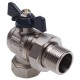Кран шаровой AQUALINK со сгоном угловой FM 1/2 LU B гайка-штуцер бабочка (100/10)