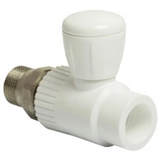 Кран шаровой THERMOLIGHT американка PP-R прямой 25х3/4quot; белый