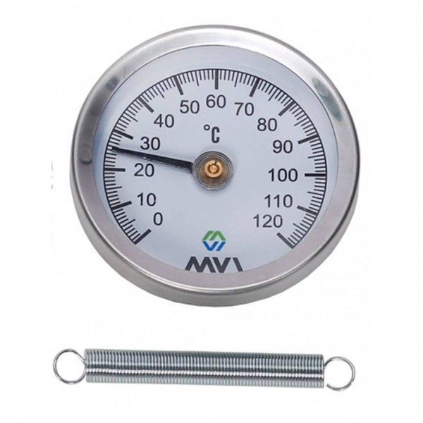Термометр аксиальный MVI, 0-120C, D63 мм, накладной